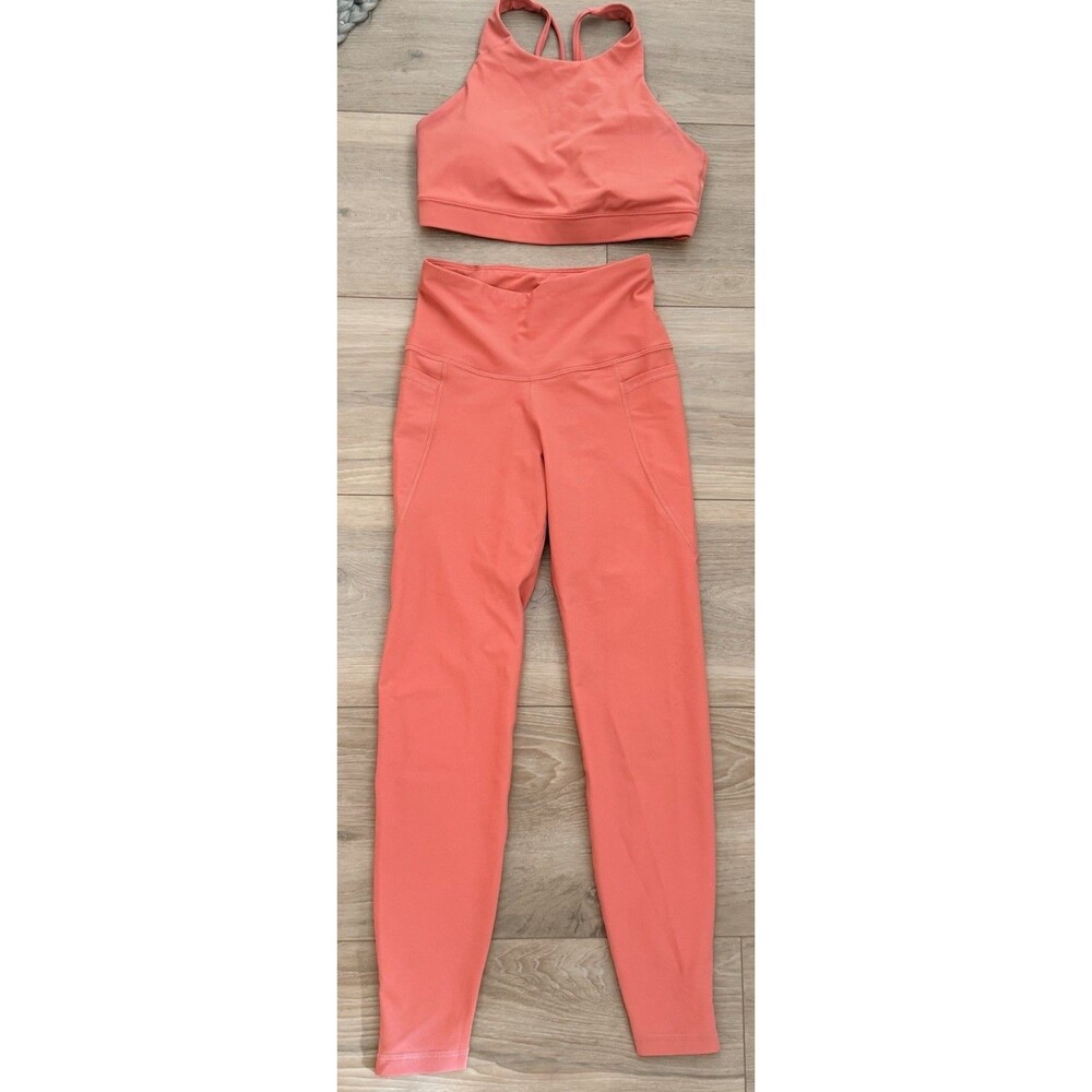 Old Navy Power Soft Athletic Set Sports Bra Leggings Peach Sz Small S